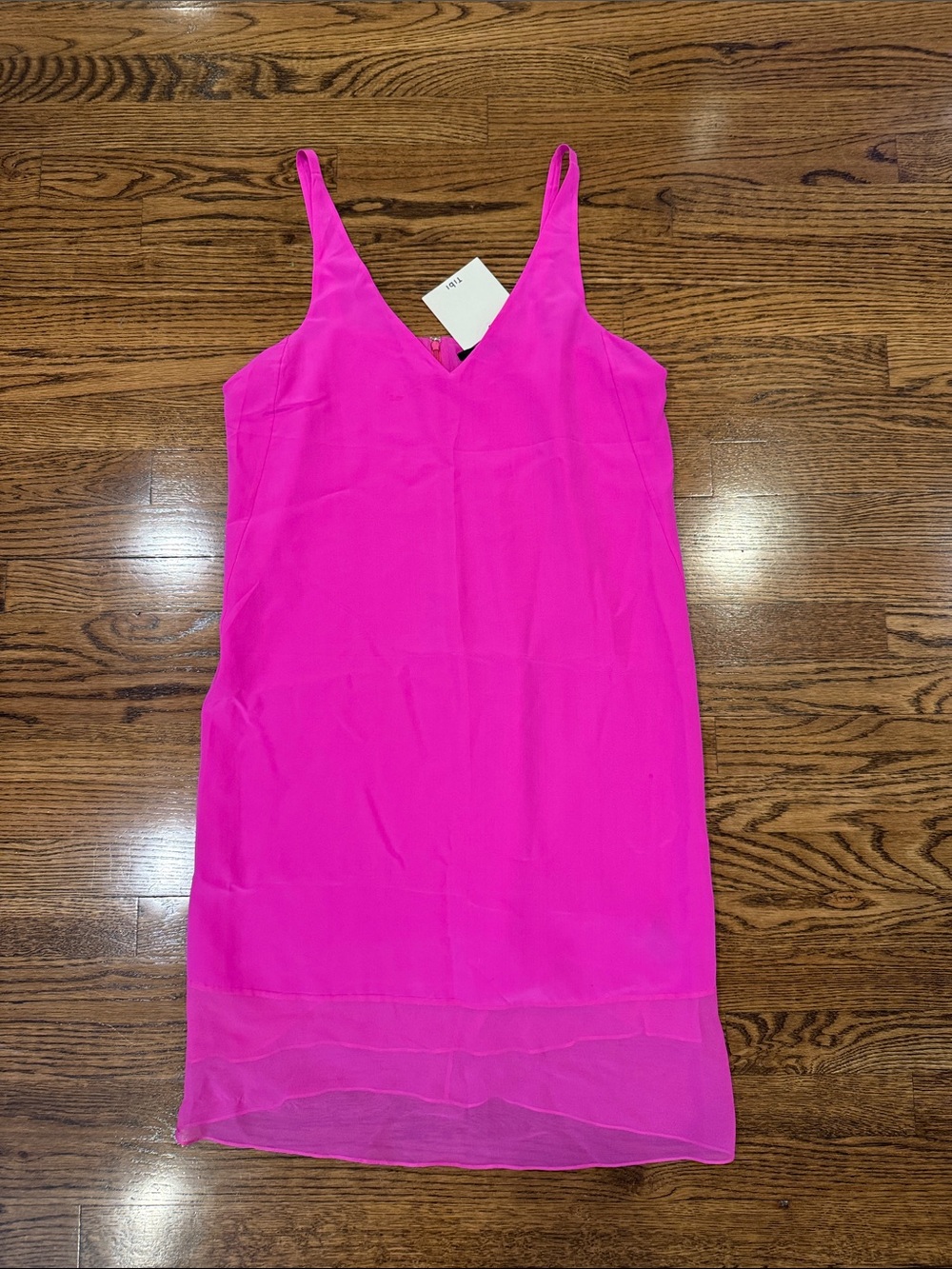 NWT Tibi Silk Bright Hot Pink Slip Dress 10